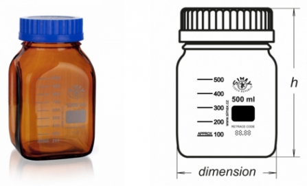 Laborüveg, barna, szögletes